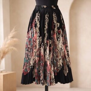 Chic Black and Multicolor A-Line Skirt